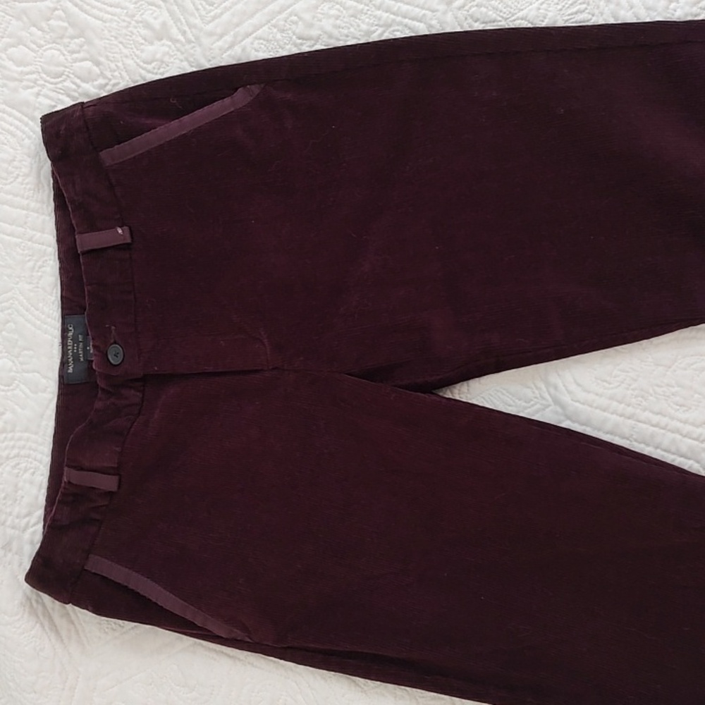 Banana Republic Dark Wine Red Corduroy Flared Trousers/ Size 8 - Picture 2 of 8